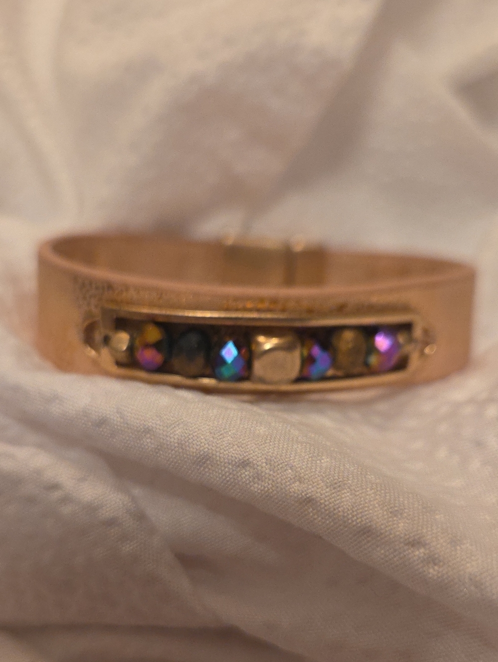 Rose Gold Crystal Accent Cuff Bracelet - Women Jewelry